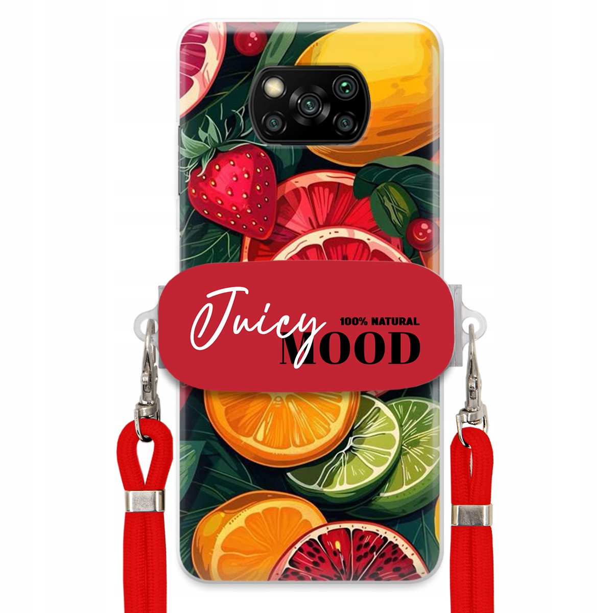 Puzdro pre Xiaomi Poco X3 Nfc Červené vodítko držiak Fruit Ovocie Juice Mood
