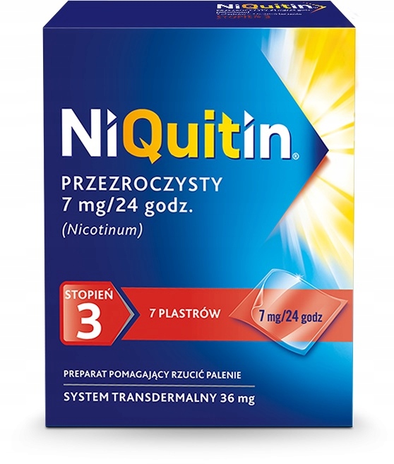 NiQuitin 7mg/24h, 7 plastrów przezroczystych