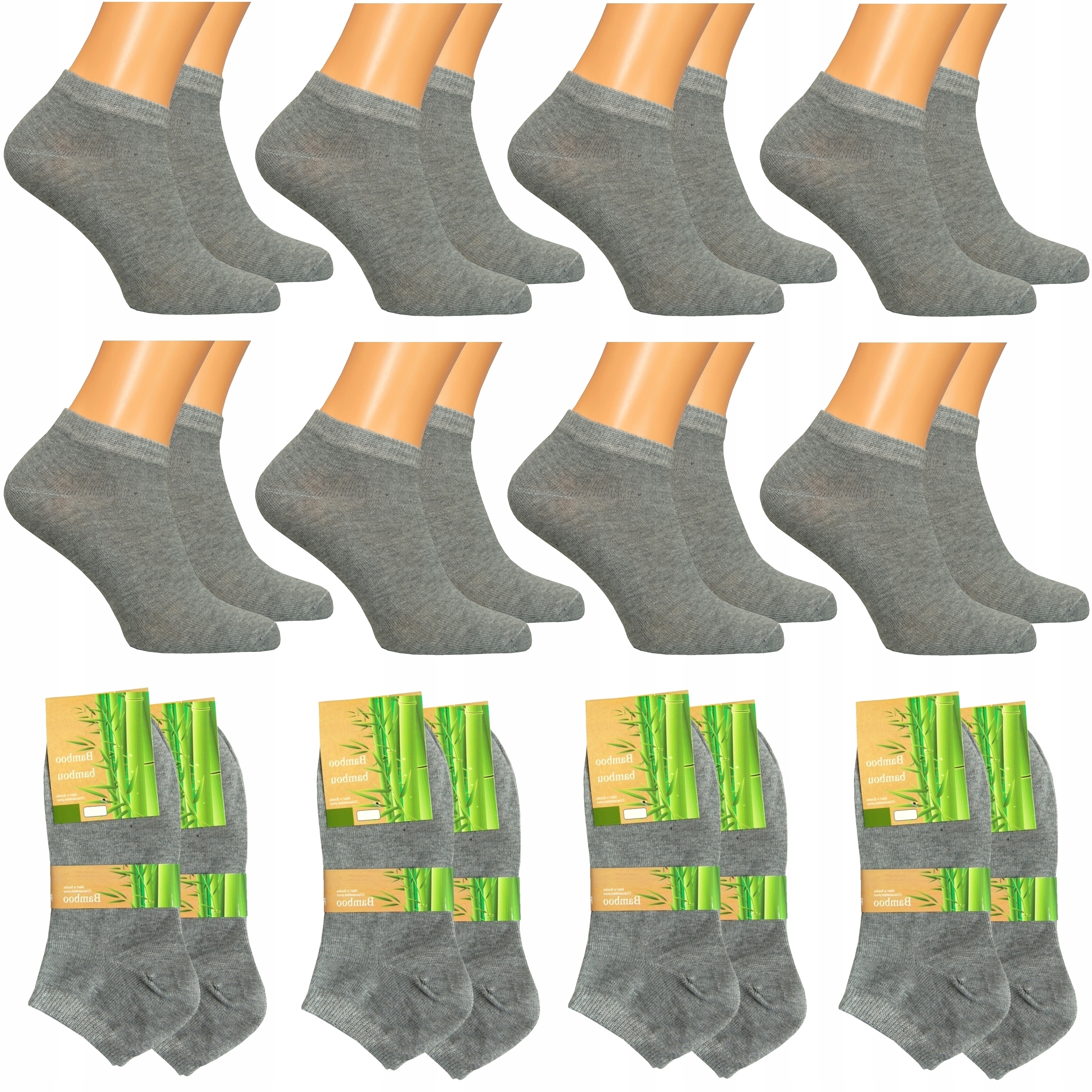 

12x Stopki Niskie Bambusowe Męskie Skarpety 40-43