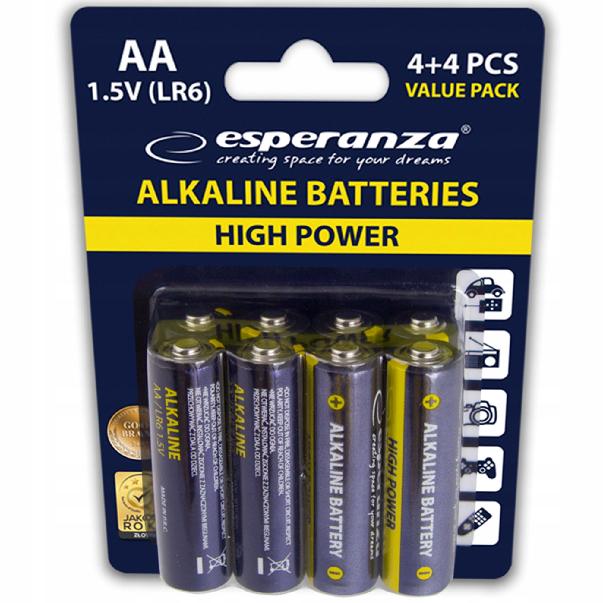 8 x BATERIE ALKALICZNE LR06 R6 AA PALUSZKI EAN (GTIN) 5901299945292