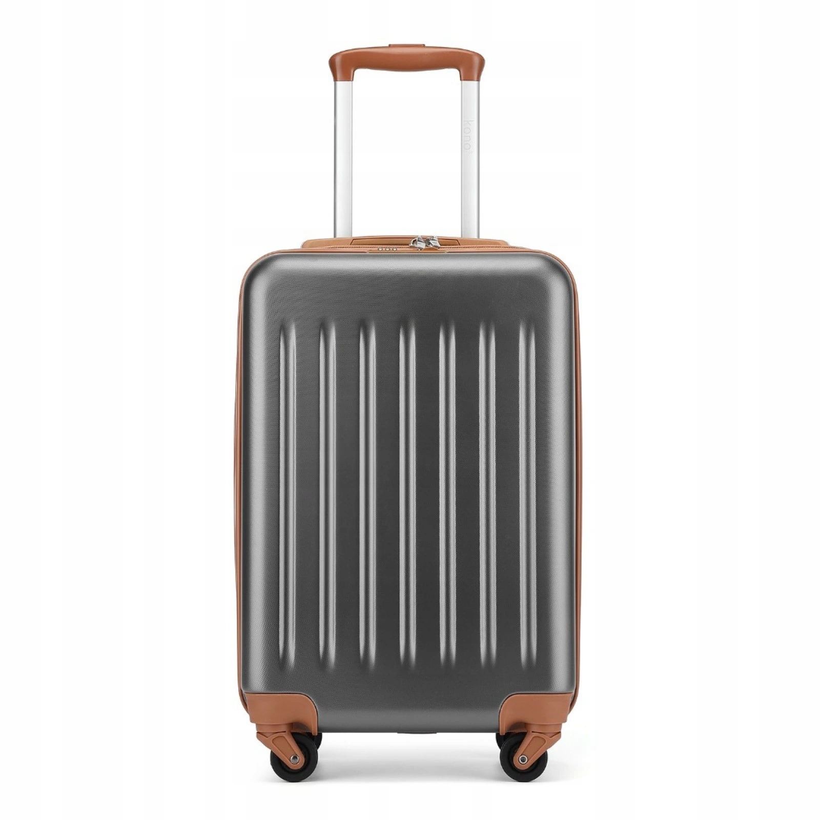 Lehký kabinový Abs+pc kufr Kono šedo-hnědý 33 L