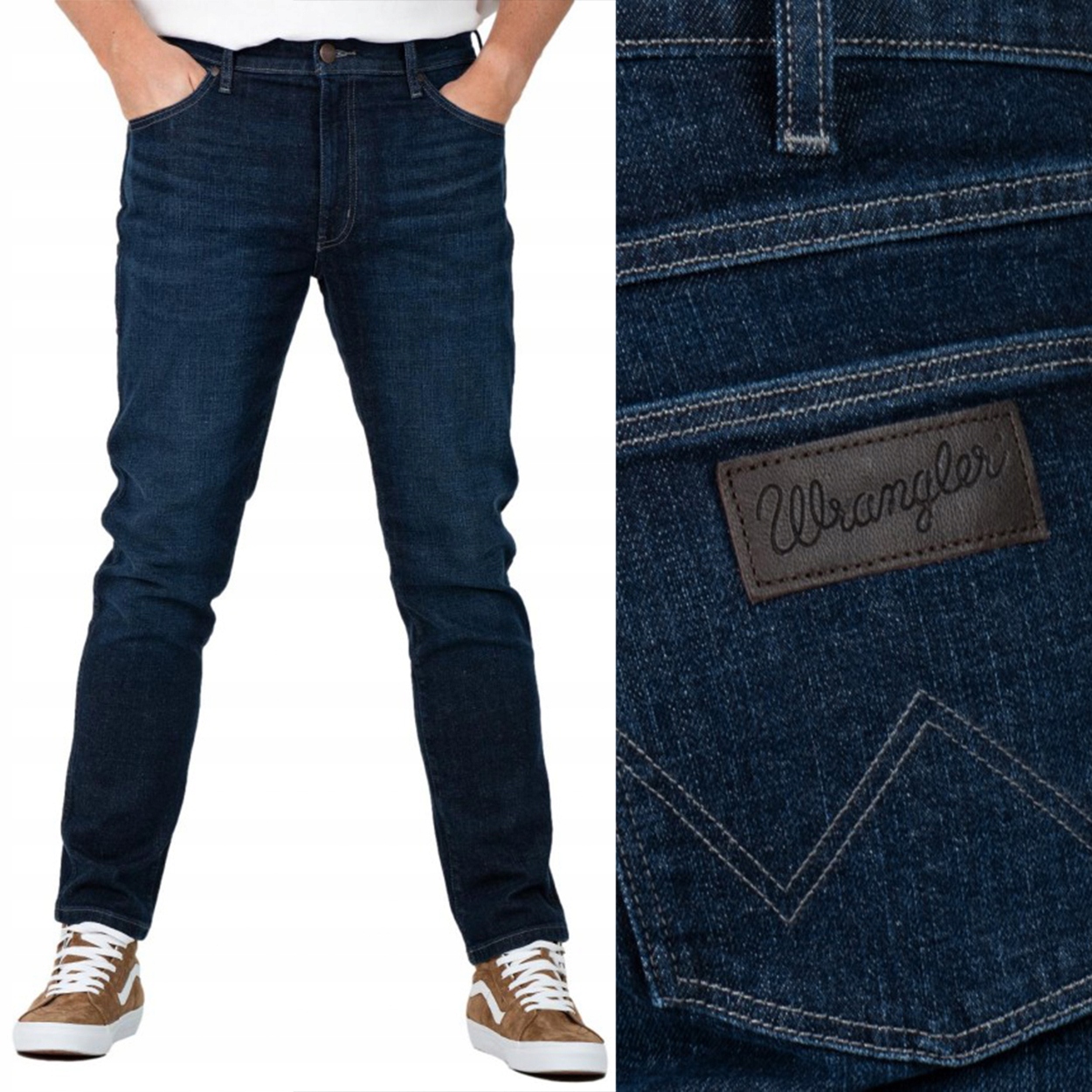 Wrangler Larston Slim Tapered Wonderwall Granatowy DżINS W36 L36