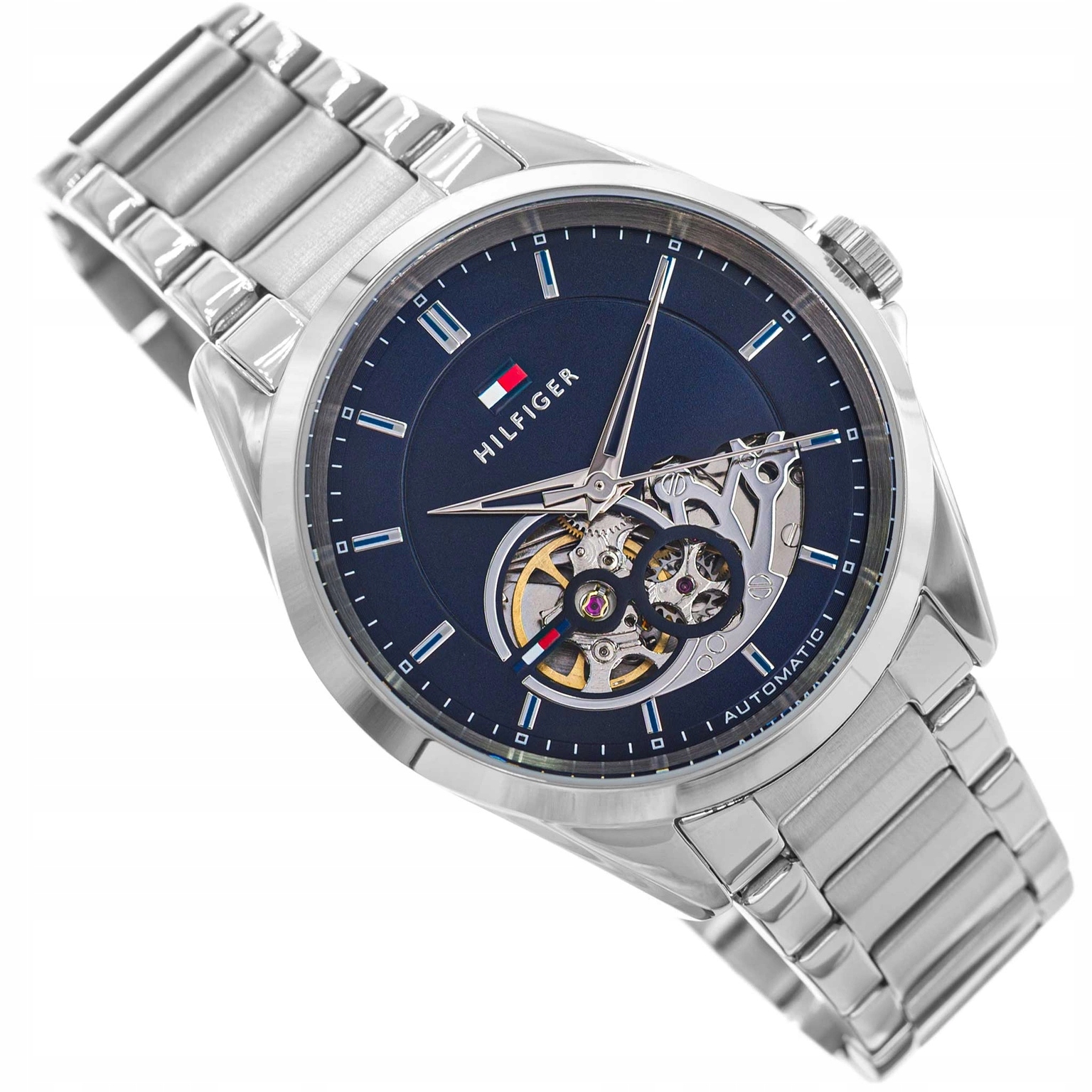 Pánské Hodinky Tommy Hilfiger 1710716 Baker Automatic Stříbrné Na Náramku