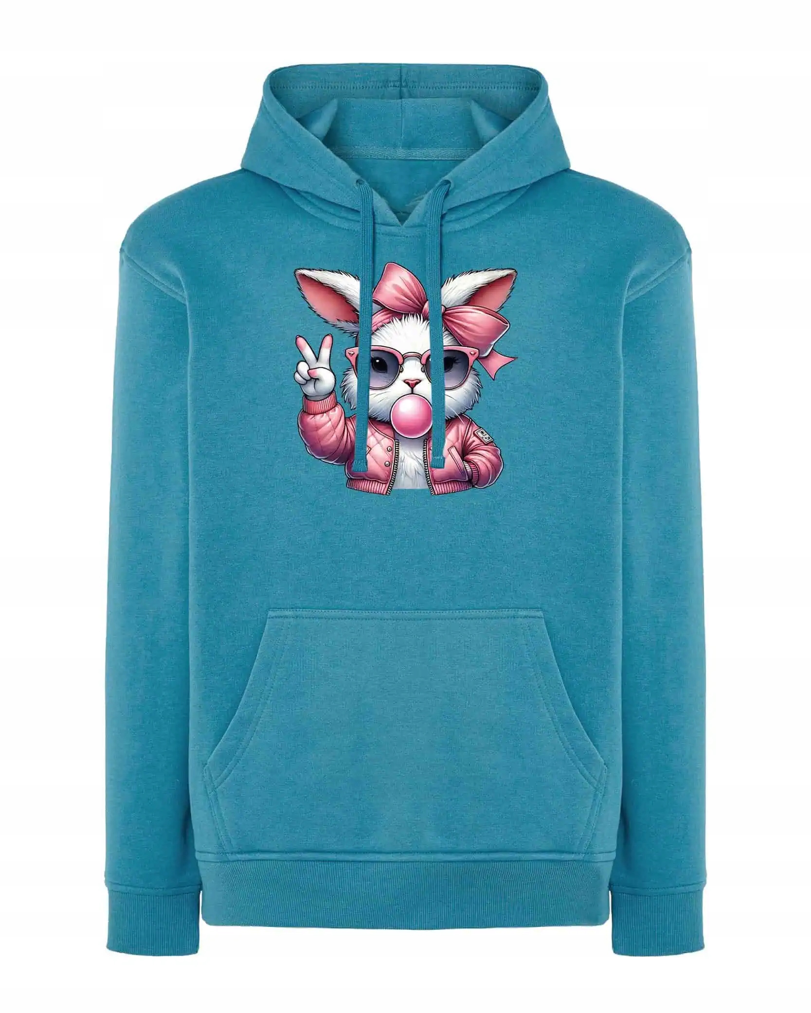 Mikina s kapucí S módním zajíčkem Sladké zvířátko Modrá M