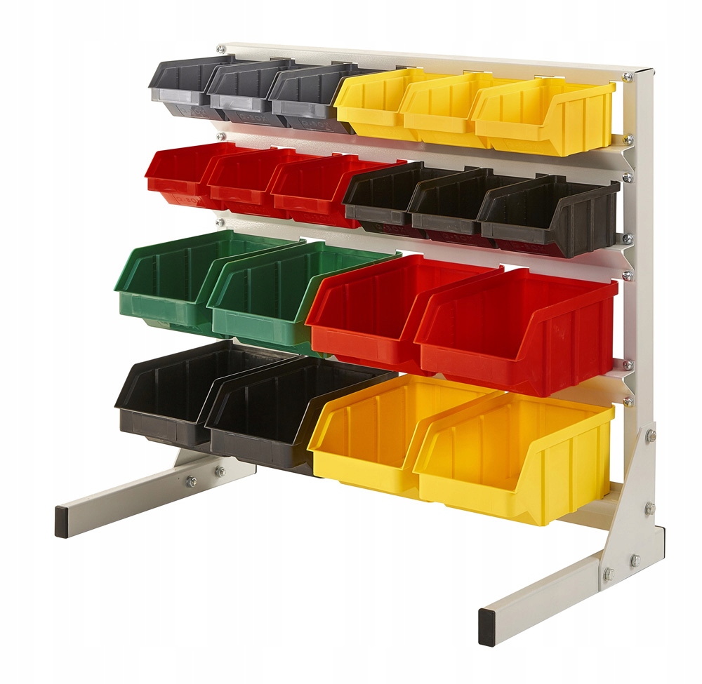 

Regał z pojemnikami kuwety warsztatowe 20 szt