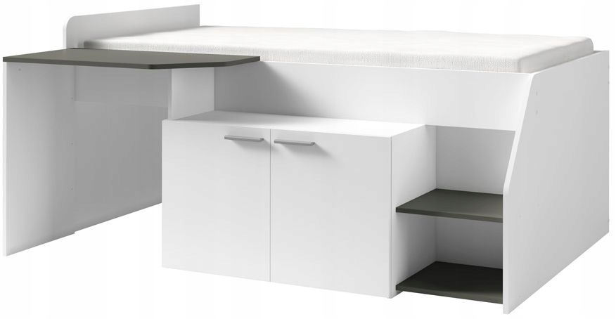 MULTI 38 - łóżko z biurkiem i schowkiem - biały Marka Meblosiek