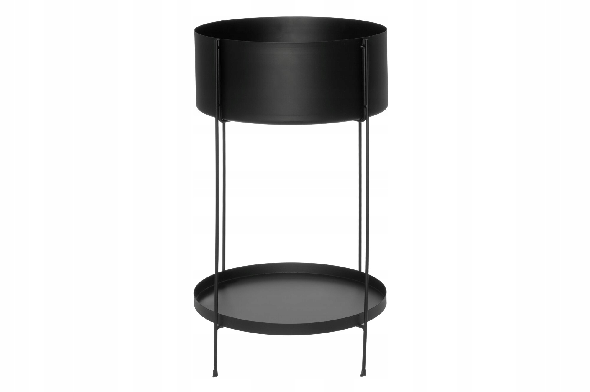 Držiak Na Kvetináč Kovový Čierny Okrúhly Stojan Na Kvety Do Obývačky Ø 37 cm