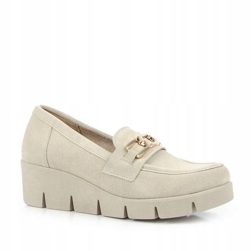 Lemar 20134 Mokasíny Baletky Kůže Semiš Béžová 38