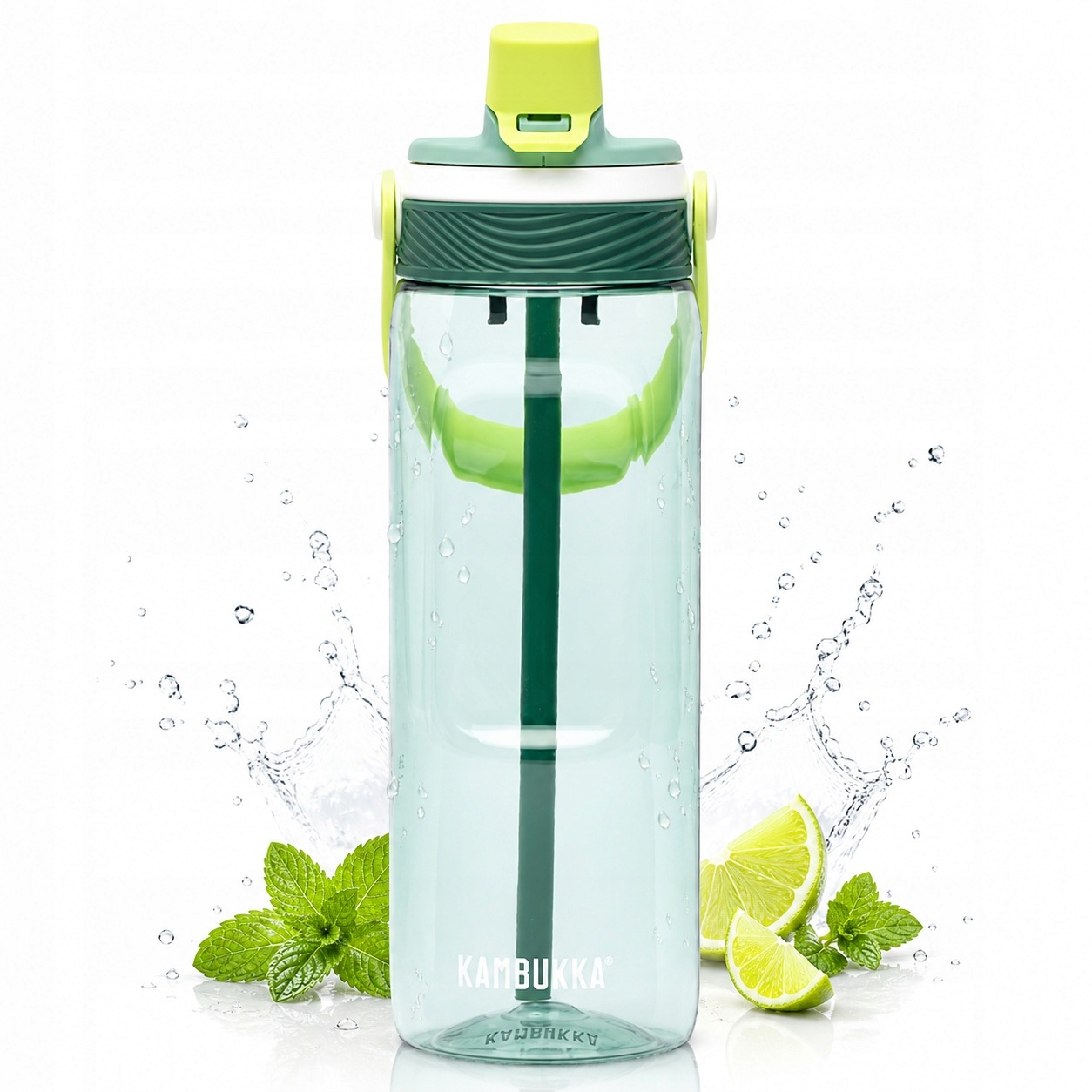 Láhev na vodu s brčkem láhev na pití sportovní Kambukka Dupla 750 ml Pine Forest