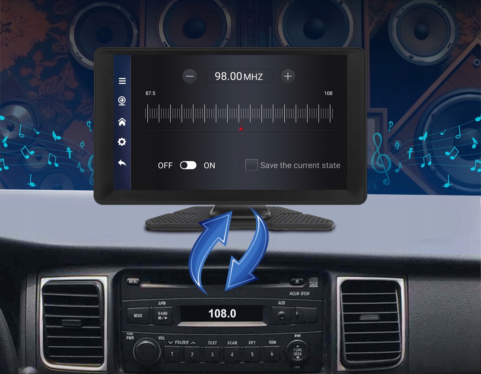 RADIO STACJA MULTIMEDIALNA WIDEOREJESTRATOR CARPLAY ANDROID 13 DVR 4/64GB Model A3520POL