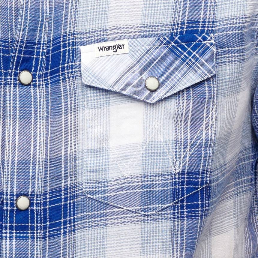WRANGLER WESTERN SHIRT SURF BLUE W5J0ORX6U M Marka Wrangler