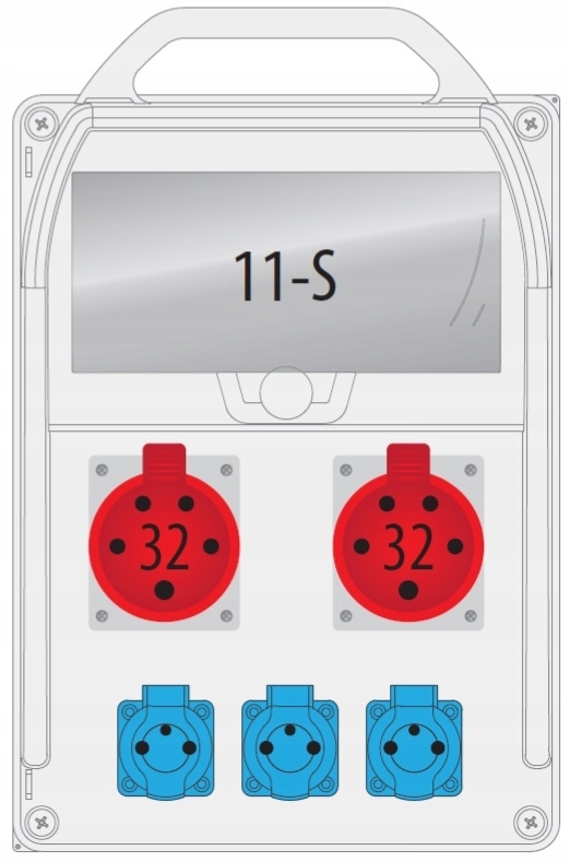 Rozvádzač 2x32A/5p 3x250V 11S B.18.382-6