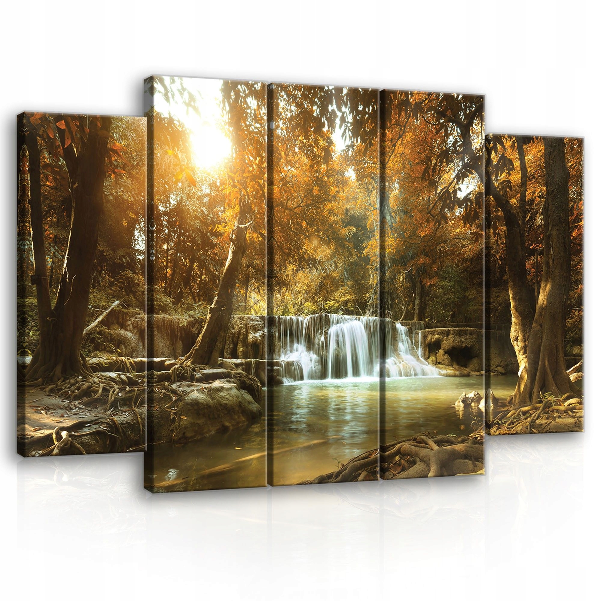 Obraz 150x100 Jesenný vodopád krajina les zlato jeseň pokoj prírody