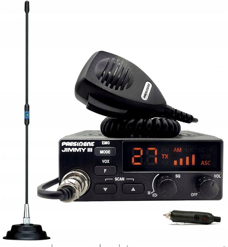 Sada Rádio Cb President Jimmy Iii+anténa Cb Magnetická Florida 877 Zástrčka