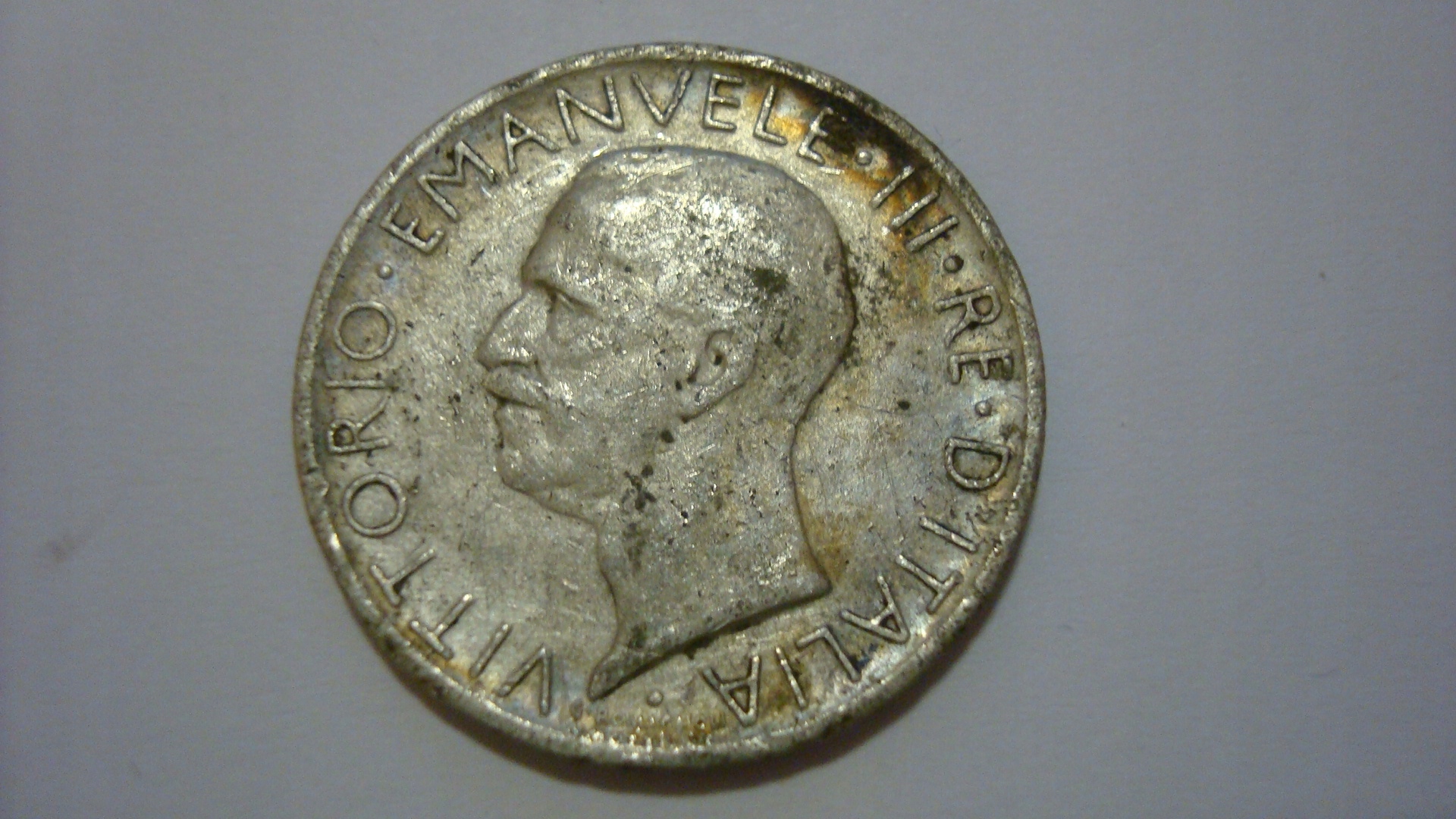 Moneta Włochy 5 Lirów Vittorio 1927 r