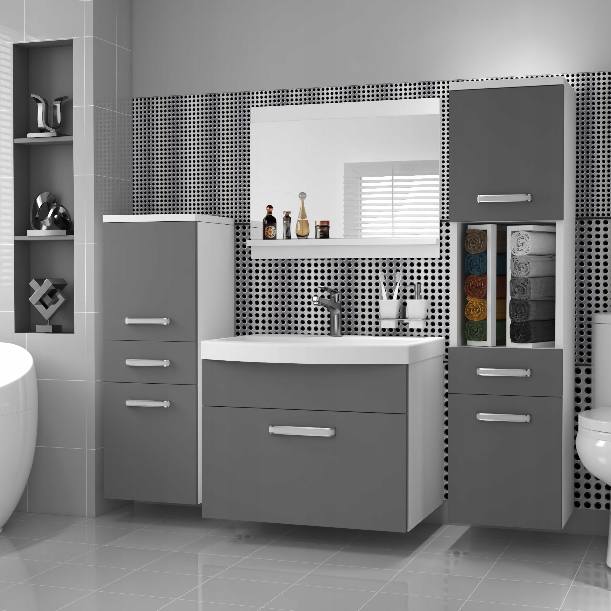 Meble łazienkowe z LUSTREM z UMYWALKĄ