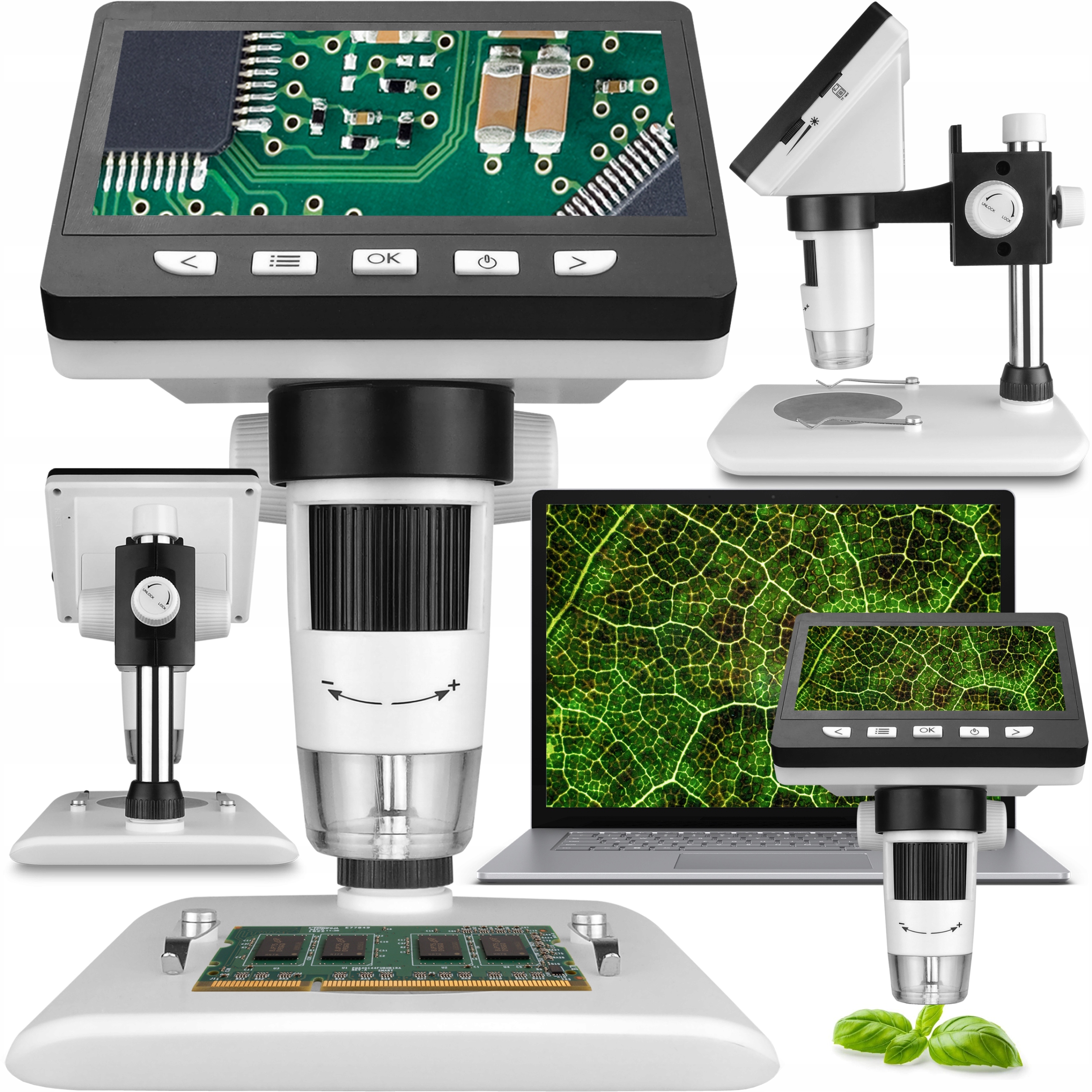 Precyzyjny Mikroskop Cyfrowy Zoom X1000 Przybliżenie Monitor Hd, Widok W Pc