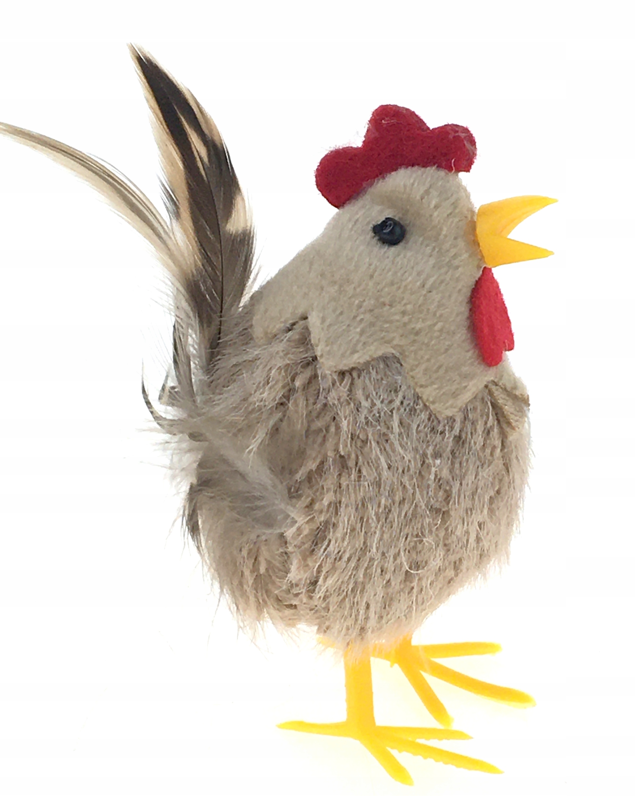 KURA KOGUT KURKA BEŻOWA PLUSZ 8 cm DO STROIKA I KOSZYCZKA