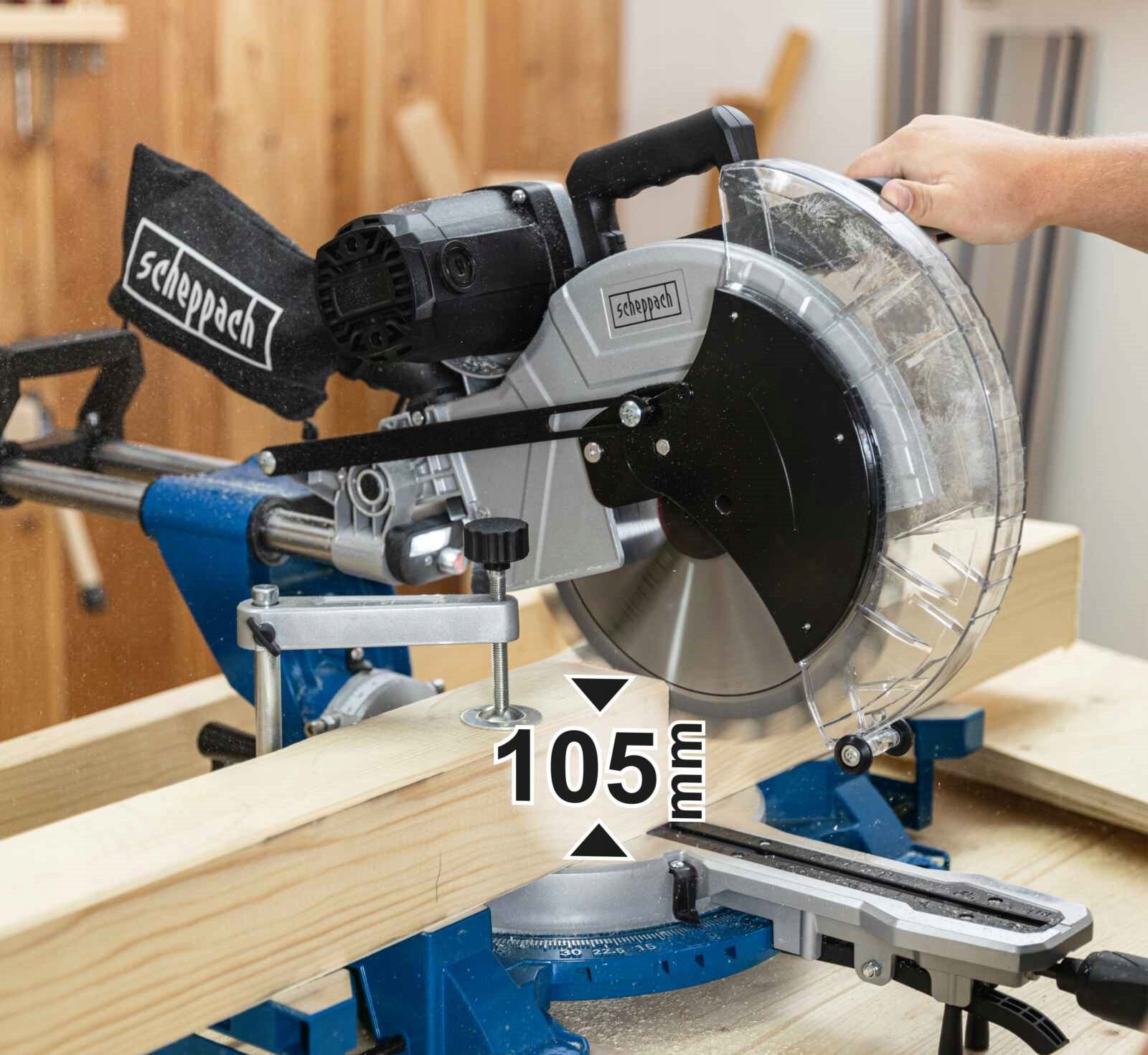 PIŁA UKOŚNA UKOŚNICA Z POSUWEM SCHEPPACH HM140L 2000W 305MM 2XTARCZA Cechy dodatkowe laserowy wskaźnik linii cięcia posuw