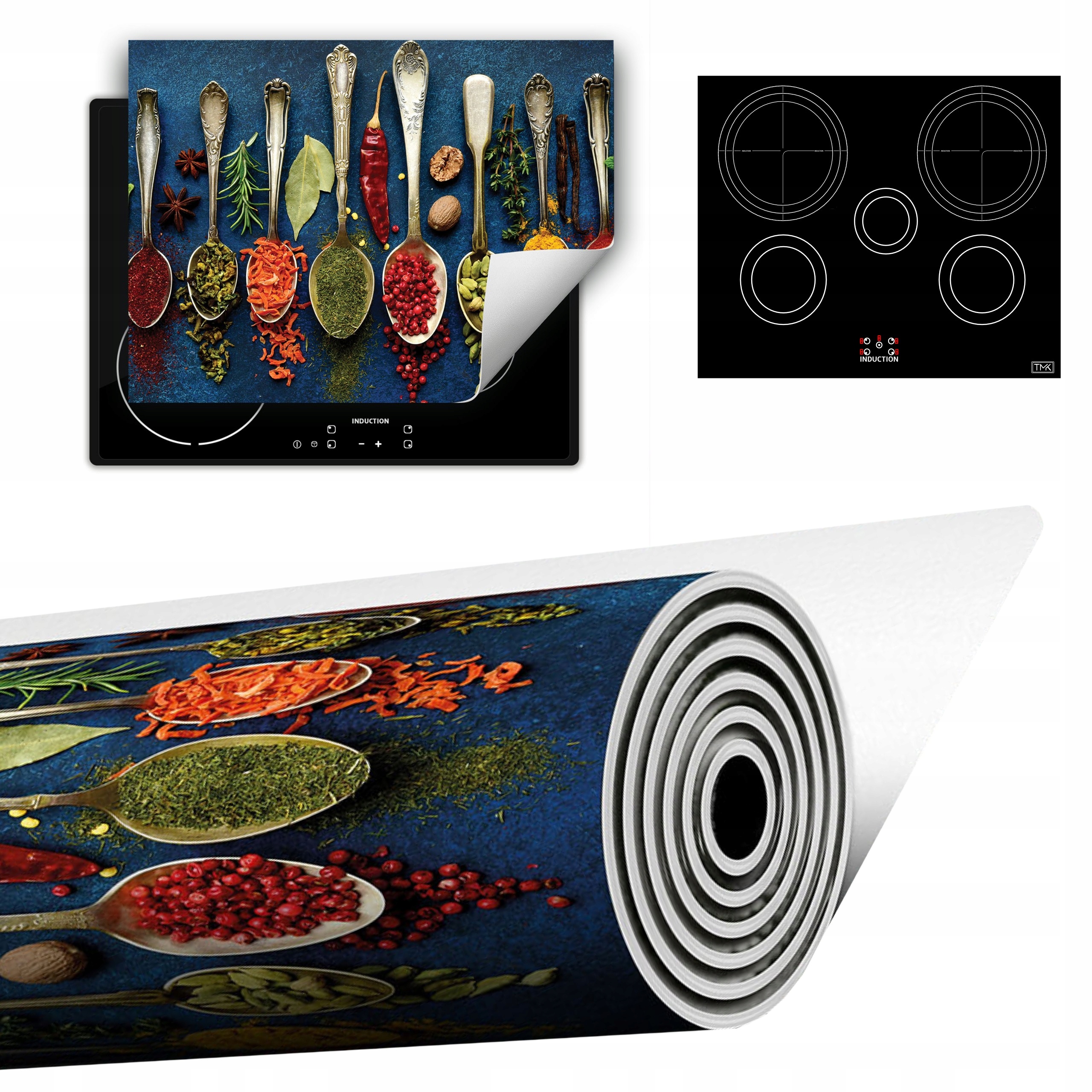 Vinylová Podložka Do Kuchyně Více Místa 70x52 modrá koření