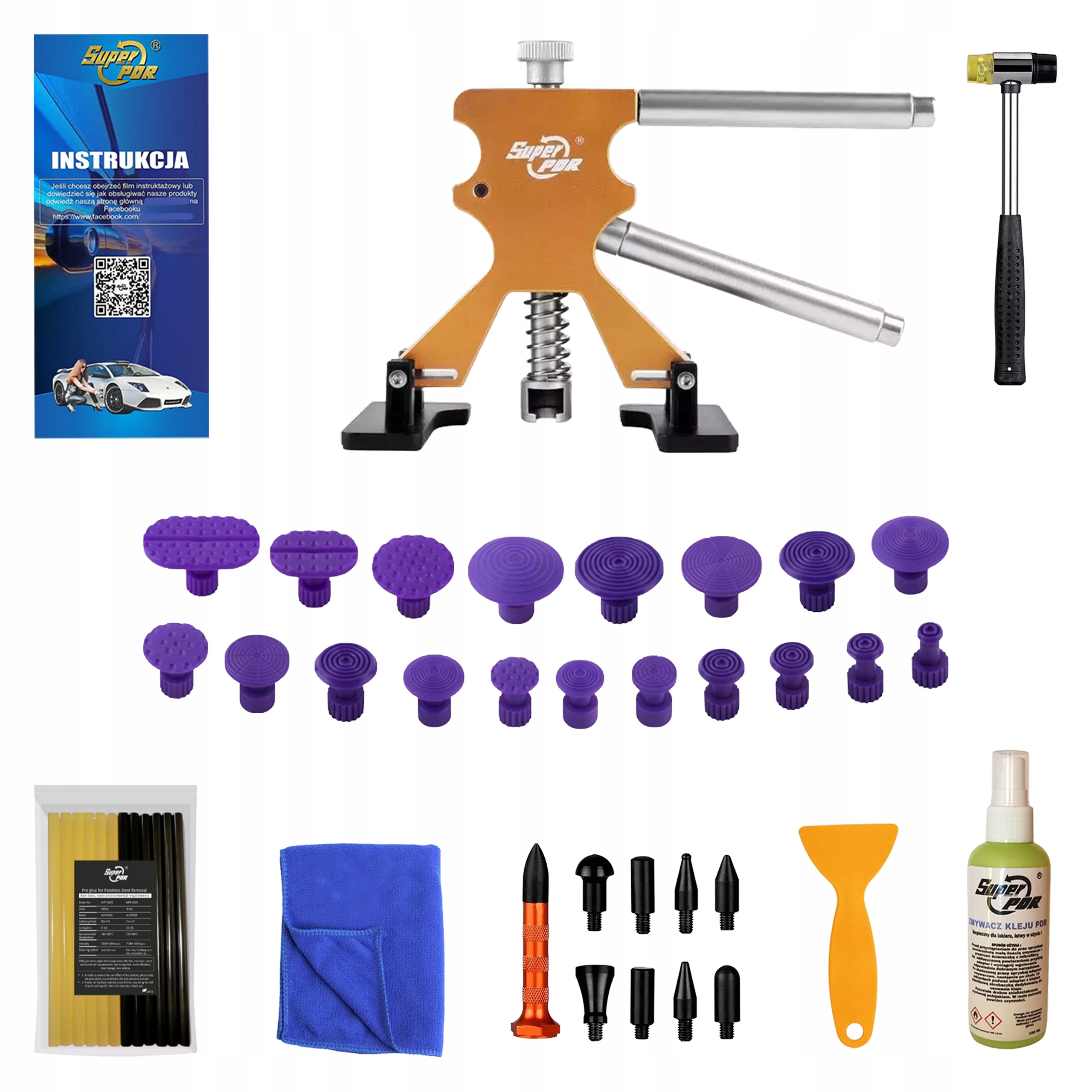 Sada pro vytahování promáčklin Pdr Puller Kladivo