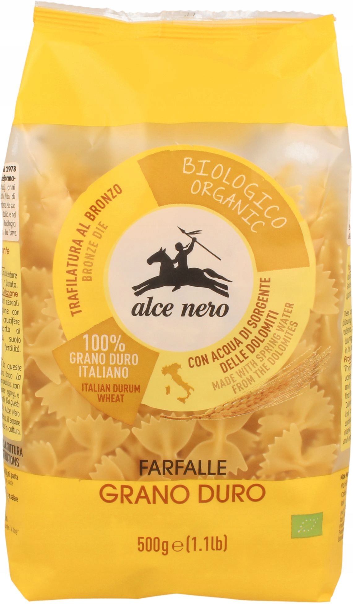Levně 5X Alce Nero Těstoviny (semolinové) farfalle Bio 500 g