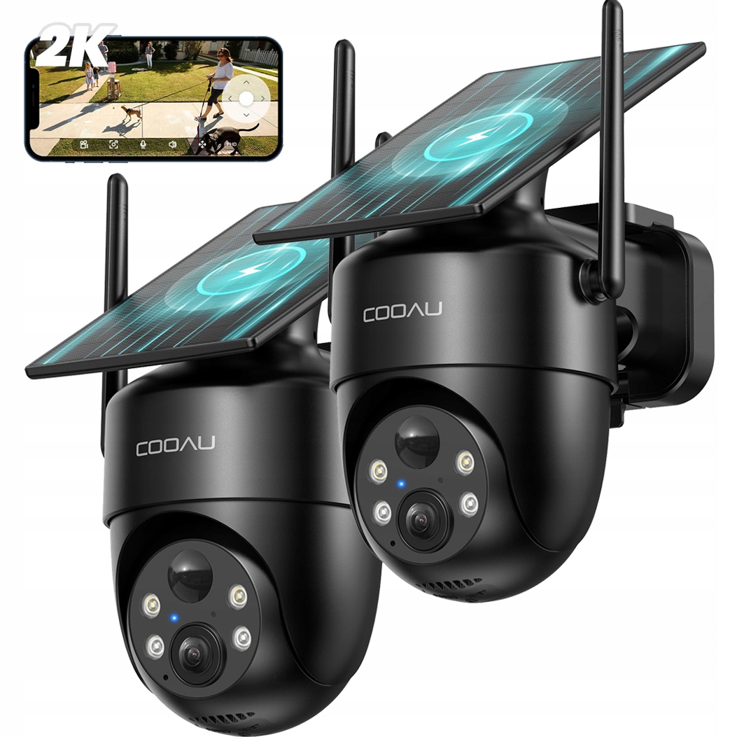 Venkovní Solární Wifi Bezdrátová Kamera 2K Otočná O 360° 3MPX 2KS