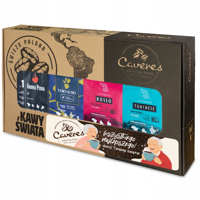 zestaw prezentowy Box Kawa Ziarnista Dzień Babci Dzień Dziadka 1kg