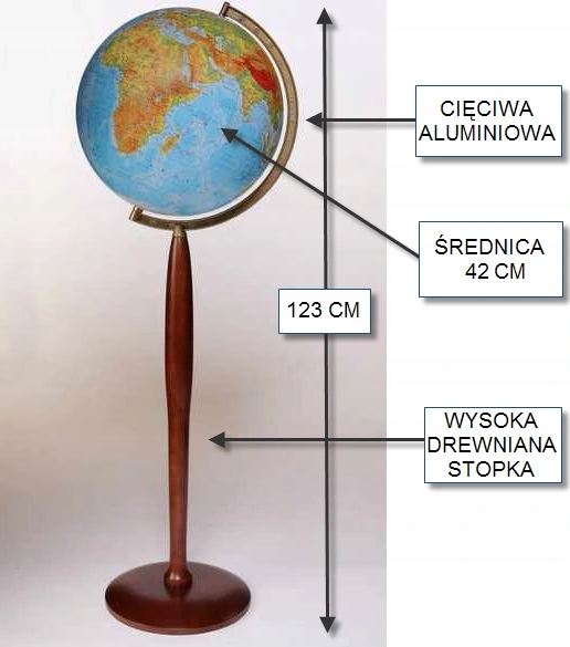 GLOBUS PODŚWIETLANY 42cm na wysokiej stopce FIZYCZ EAN (GTIN) 5906727909310