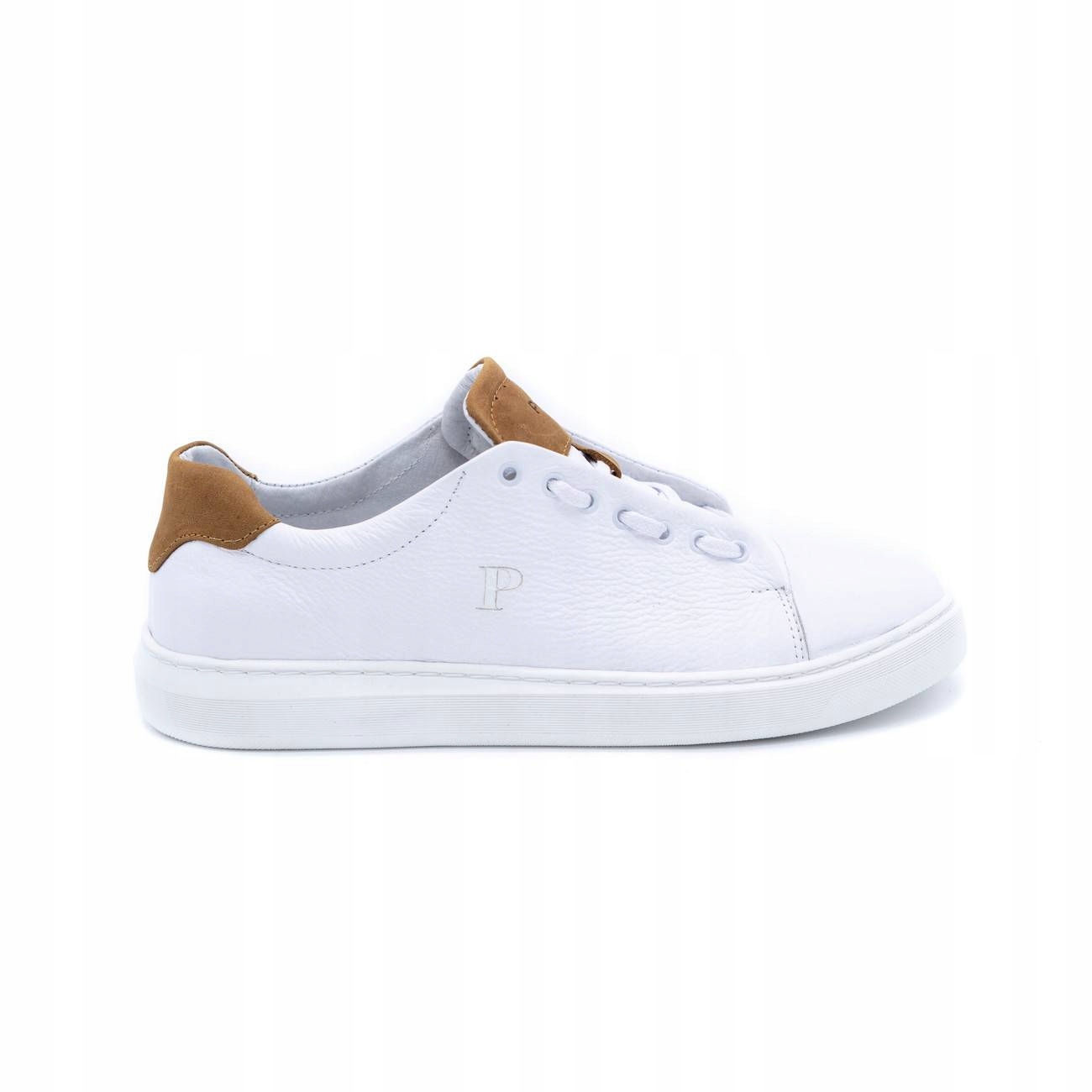 

Buty Męskie Casual Skóra Polskie 2109B Białe 41