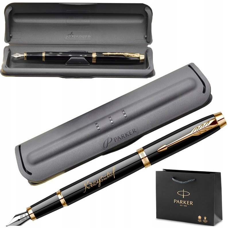 PIÓRO WIECZNE PARKER IM CZARNE ZE ZŁOCENIAMI GRAWER PREZENT DLA NAUCZYCIELA