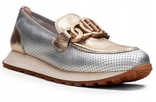 Stříbrné dámské mokasíny s ozdobným řetězem Hispanitas HV243432 r40
