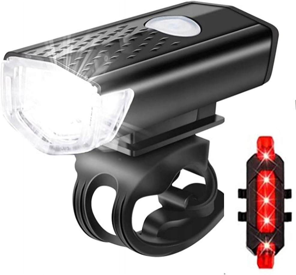 LAMPA ROWEROWA LED 4 SZT 300LM PRZÓD TYŁ IP65 ZESTAW 2 PRZEDNIE 2 TYLNE