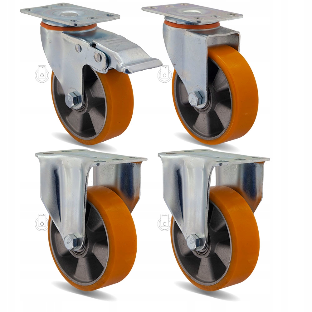 

123HALPU100K2 Koło fi 100 wózek komplet 4 szt.