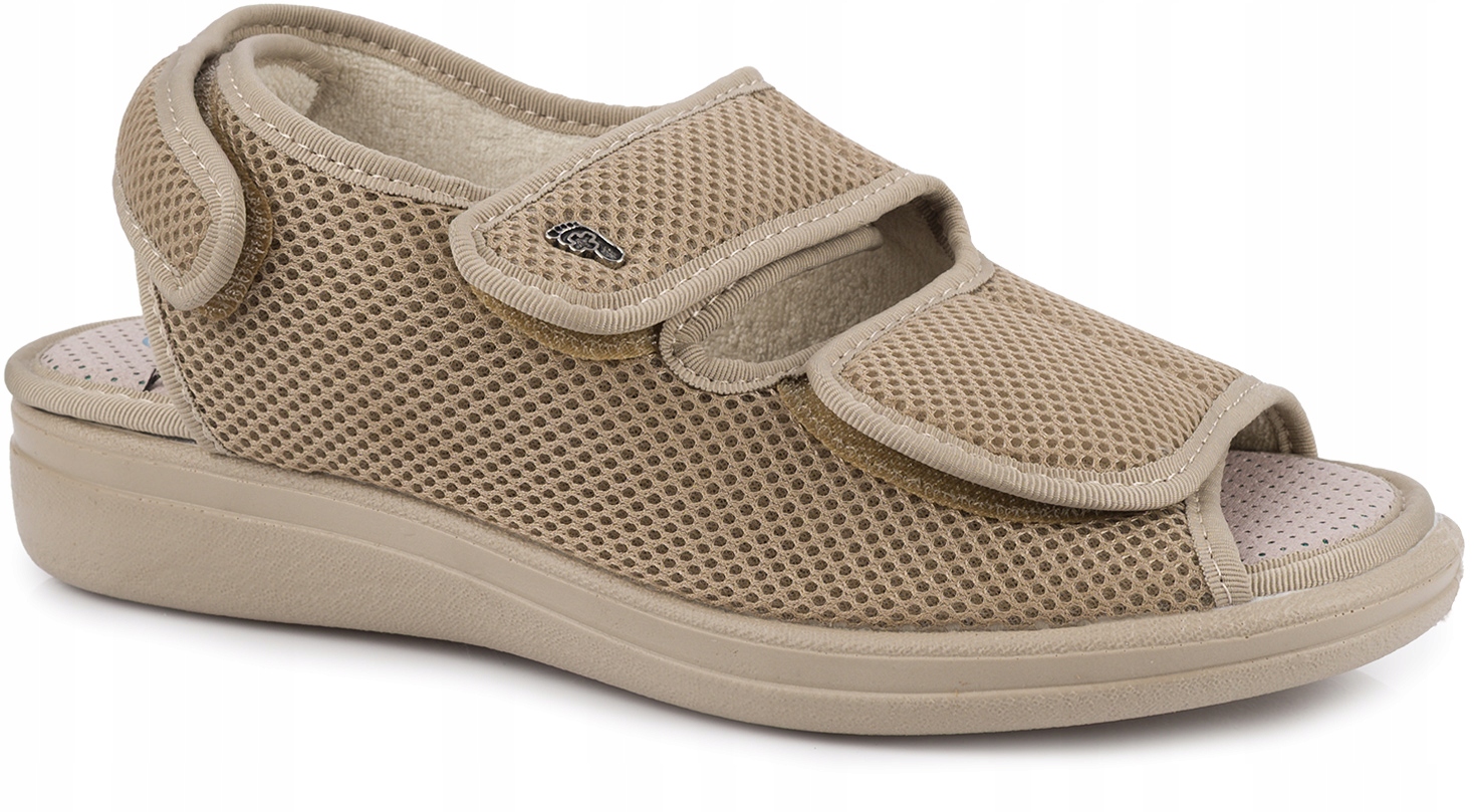 DR ORTO DAMSKIE BUTY SANDAŁY ORTOPEDYCZNE ZDROWOTNE NA RZEP BEŻOWE r. 38 Kod producenta 077DRORTO005