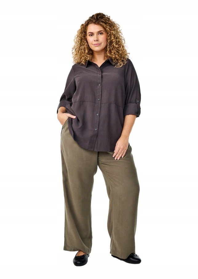 Krásná Tunika Zizzi, Krásná Tmavě Šedá Košile 053A 44