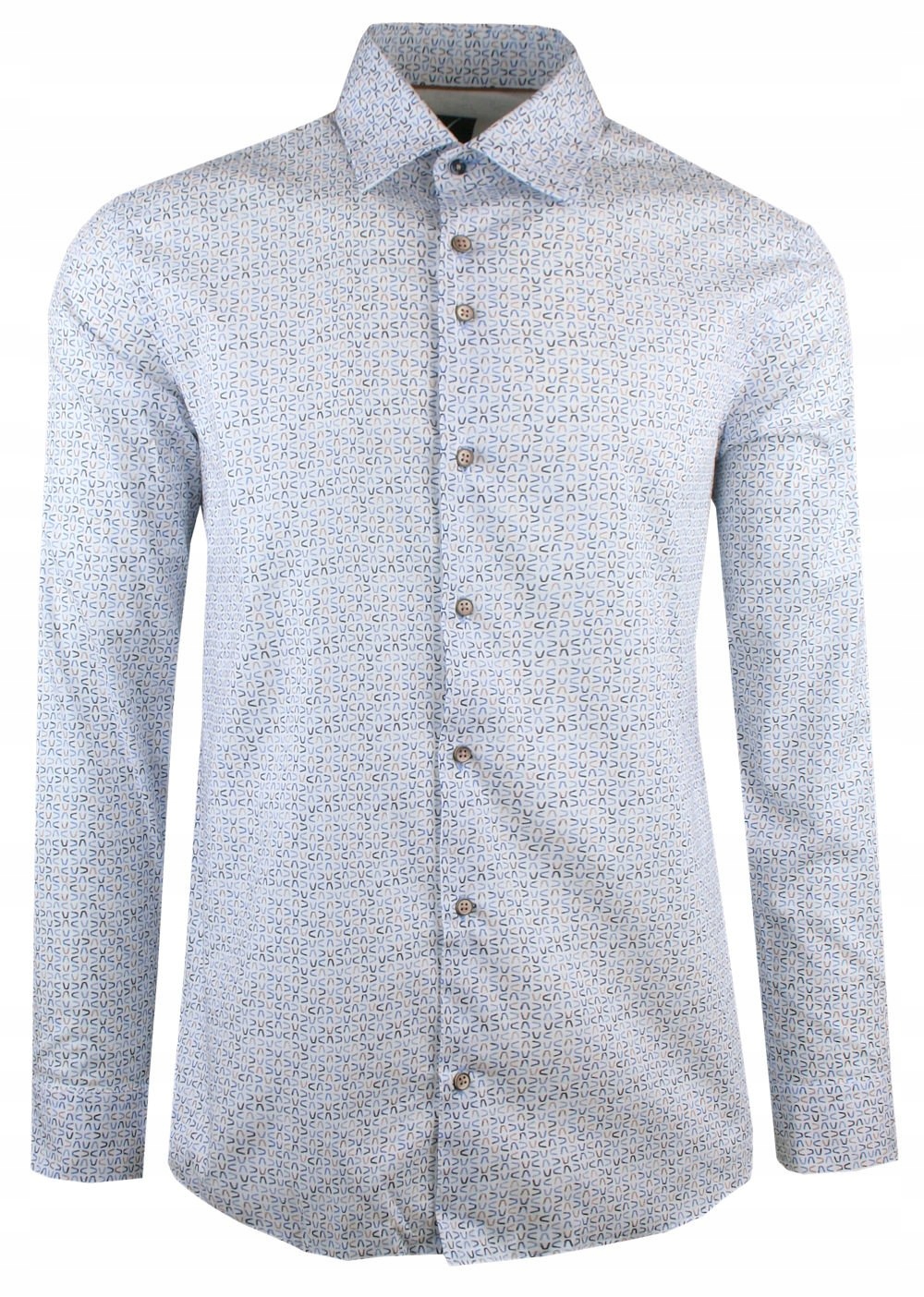 Pánská vypasovaná košile Victorio Drobný modrý vzor 40/176-182