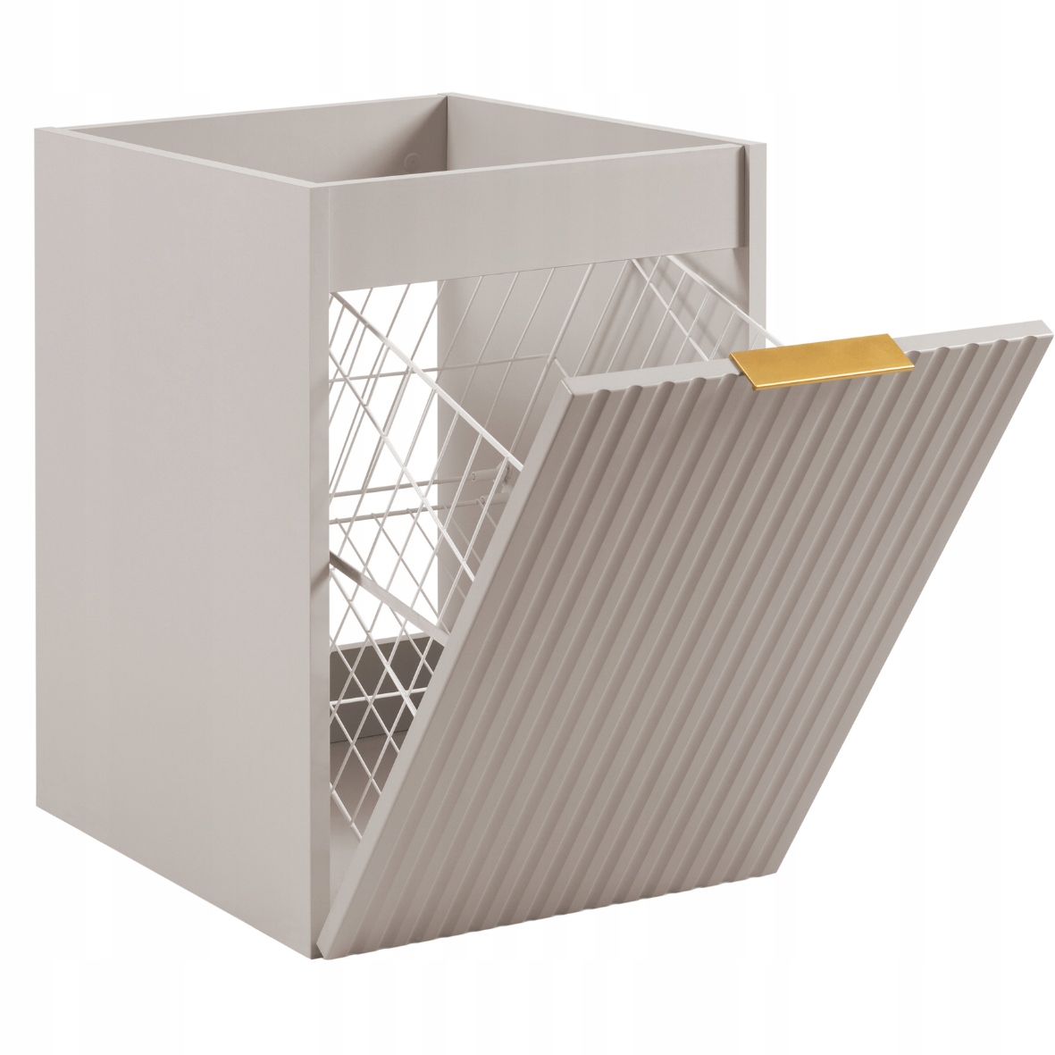 Koupelnová skříňka s košem na prádlo 40 Kašmír Dveře Rýhovaná přední strana Mdf