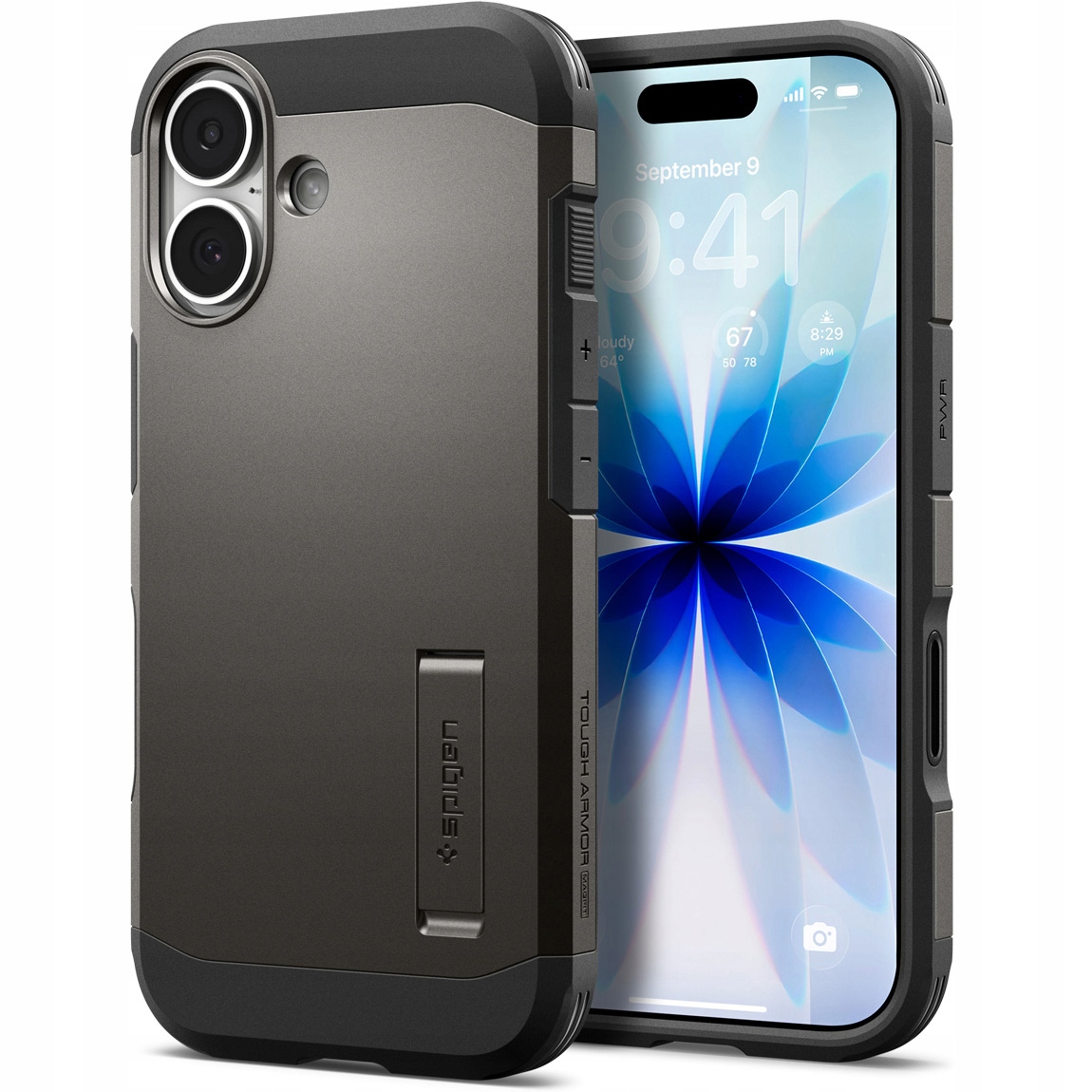 Pouzdro Spigen pro iPhone 17, zadní kryt MagSafe, kryt s tlačítky stojánek