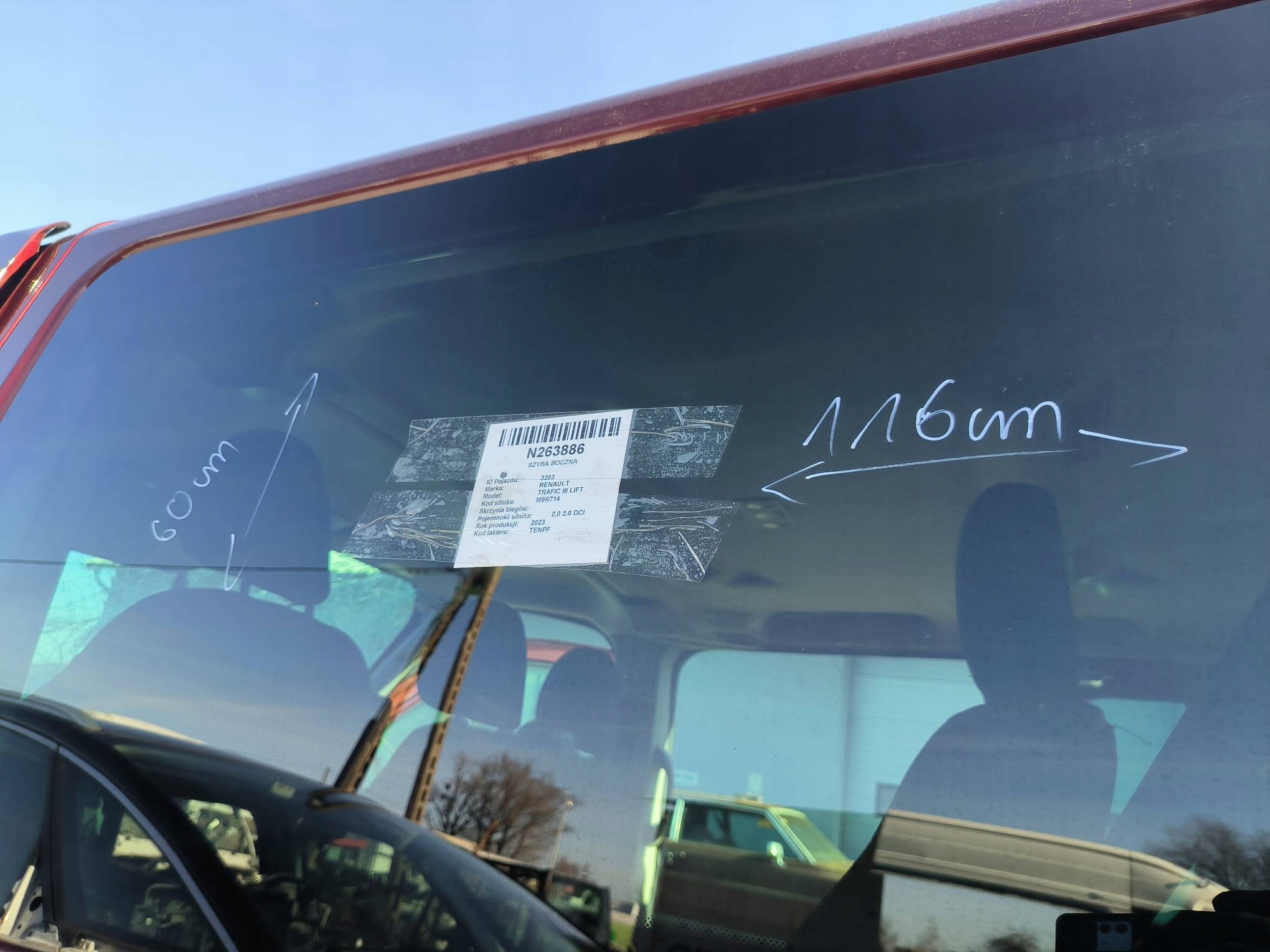 window side left RENAULT TRAFIC III LIFT