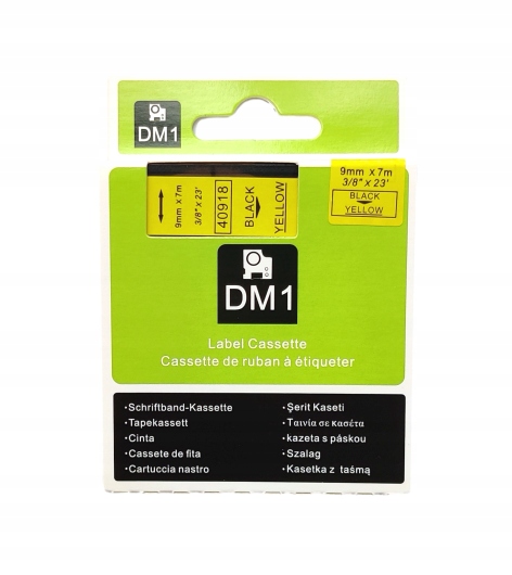 

Taśma do Dymo 40918 S0720730 9mm 7m żółta/czarny