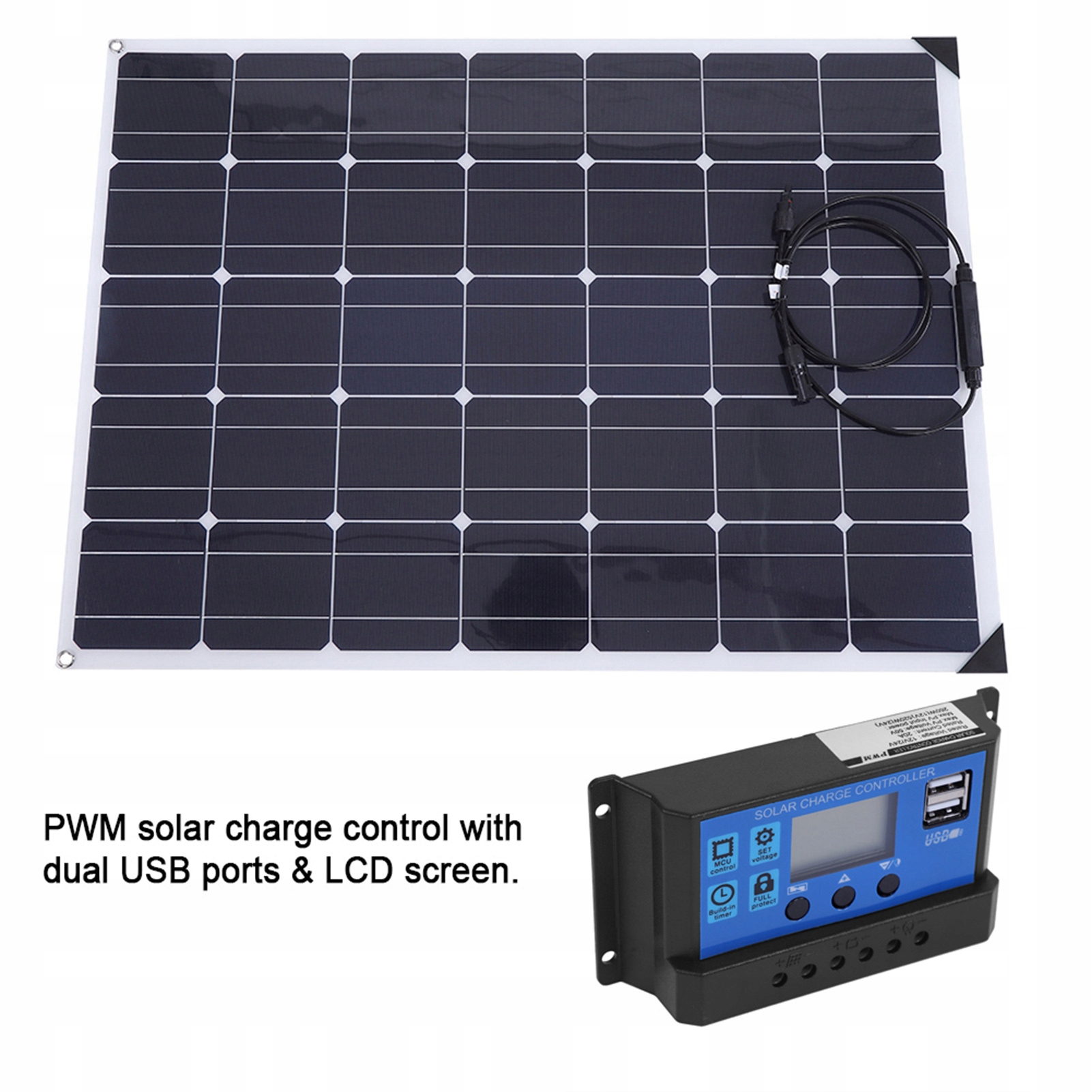 Elastyczny panel słoneczny 150 W. Kontroler słoneczny 20 A. G0