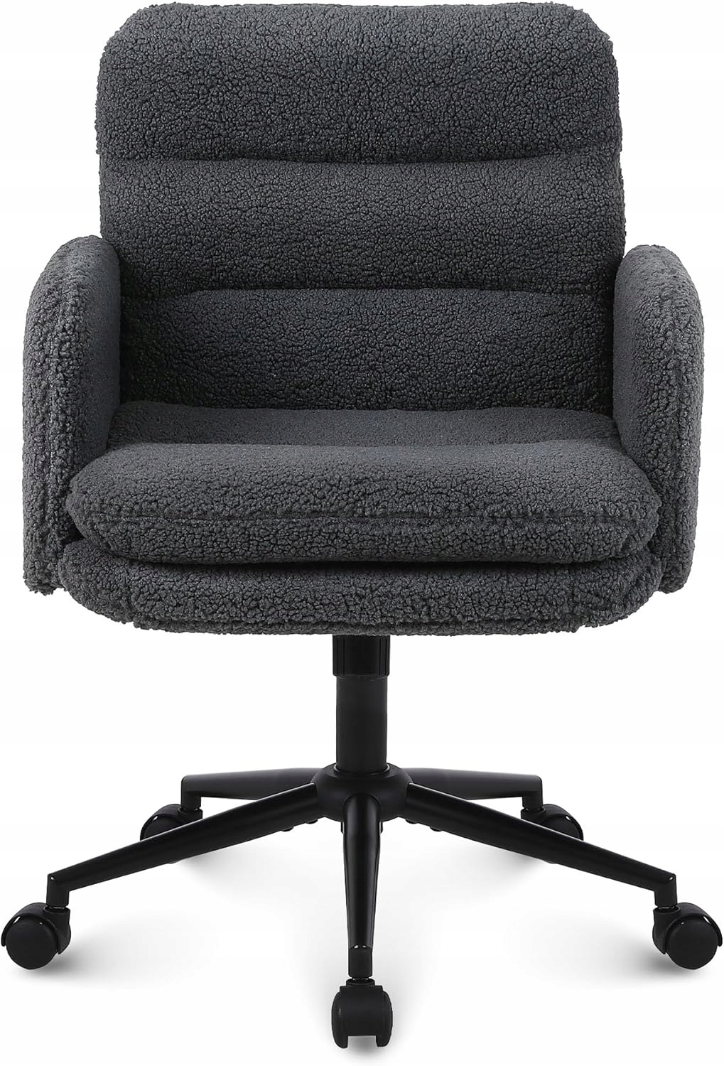 Fotel biurowy Youhauchair, Obrotowy 360° Regulowany, ze futra, ciemnoszary