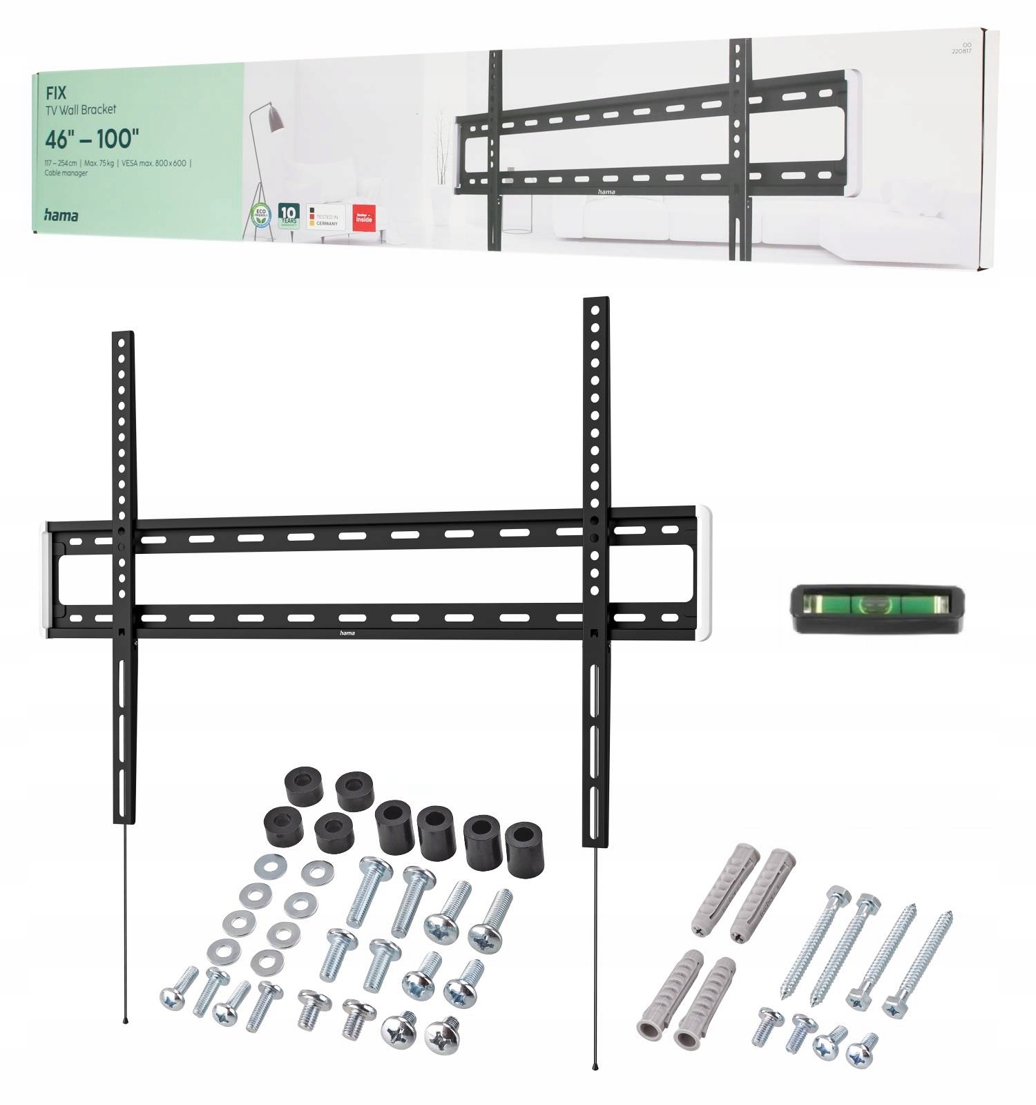 Hama uniwersalny uchwyt do telewizora Vesa 800x600 do 100" 75 kg wieszak Tv