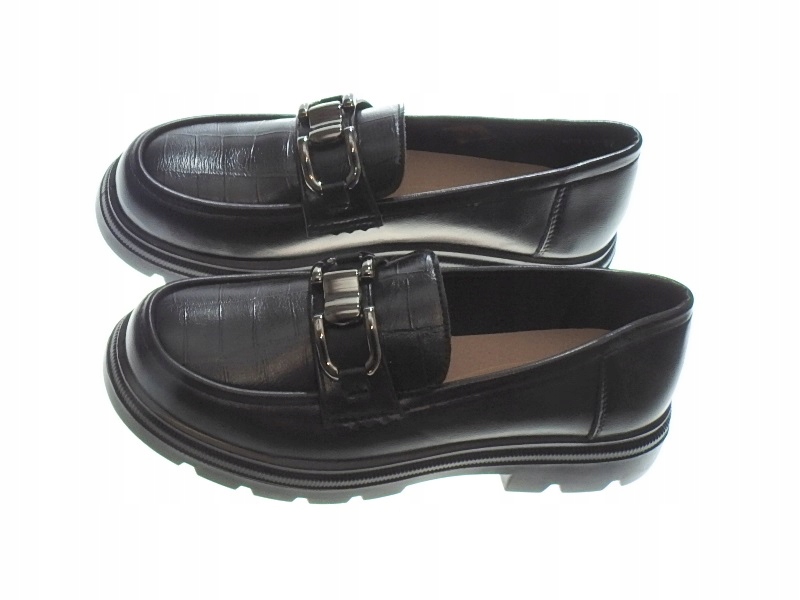 Czarne mokasyny na miękkiej podeszwie r.40 Rozmiar 40