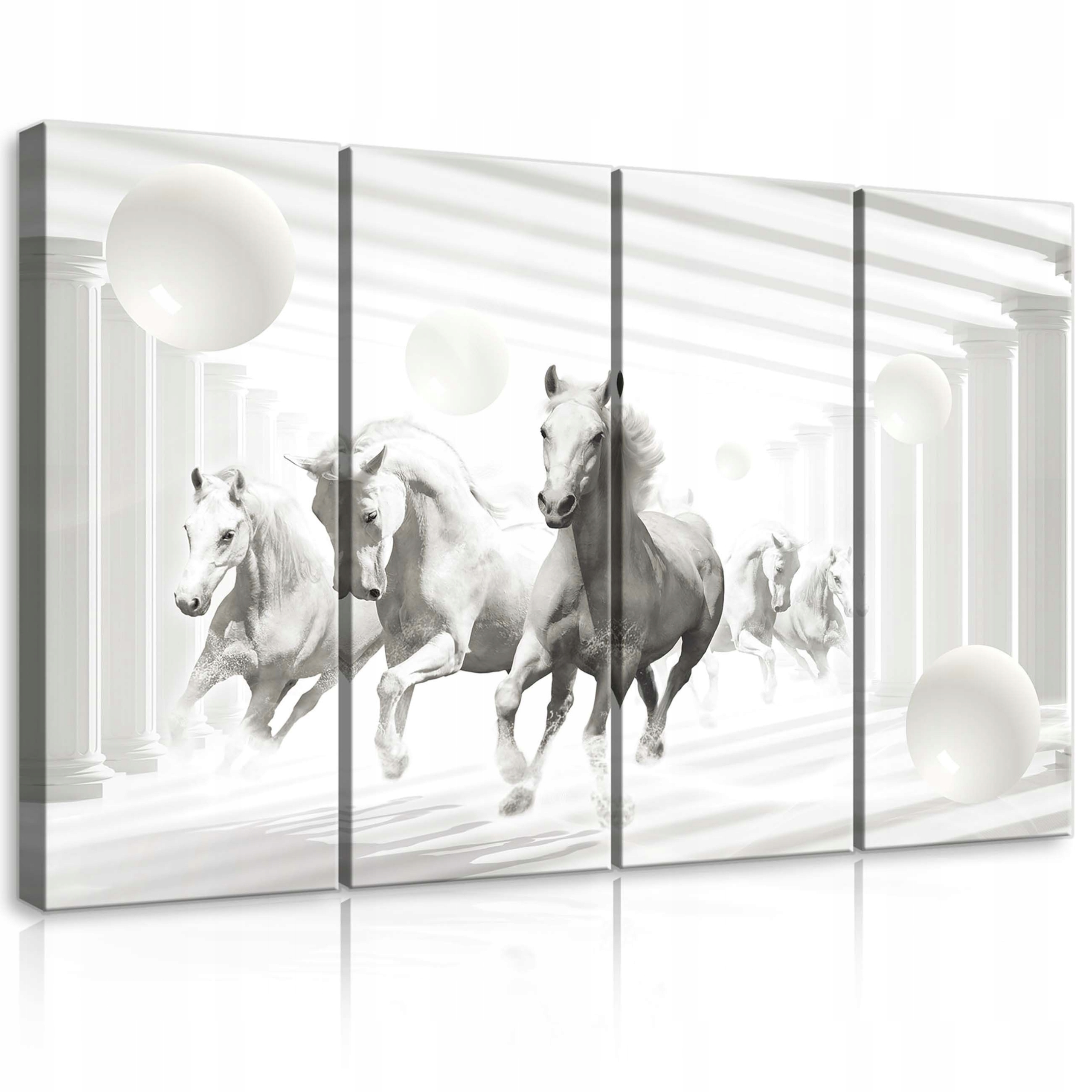 Obraz 120x80 Biele kone cval pohyb sloboda grácia čistota svetlo