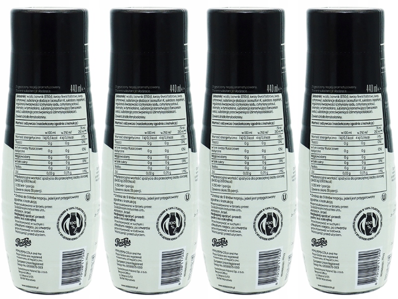 4x SYROP KONCENTRAT PEPSI MAX DO SATURATORA SODASTREAM 9L NAPOJU z 440ml Kod producenta pepsimaxx4