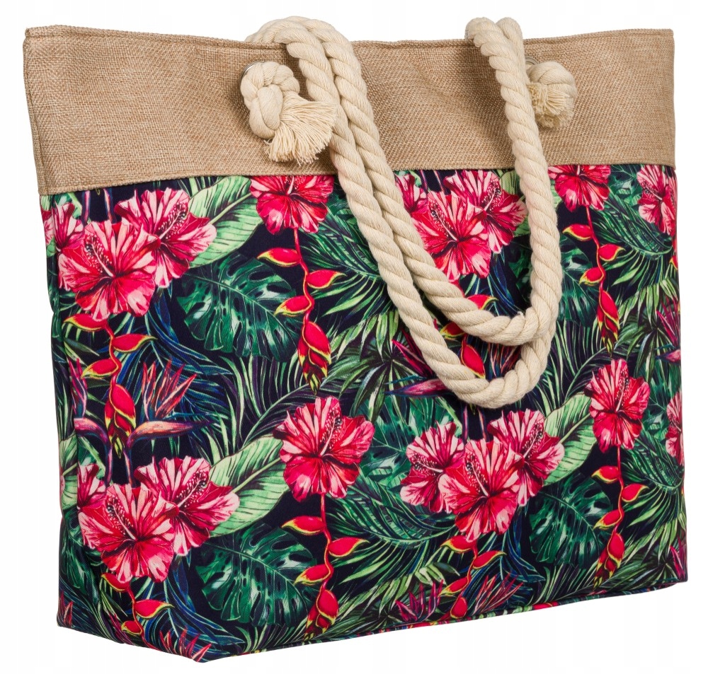 

Damska torba pojemna shopper zakupowa na plażę