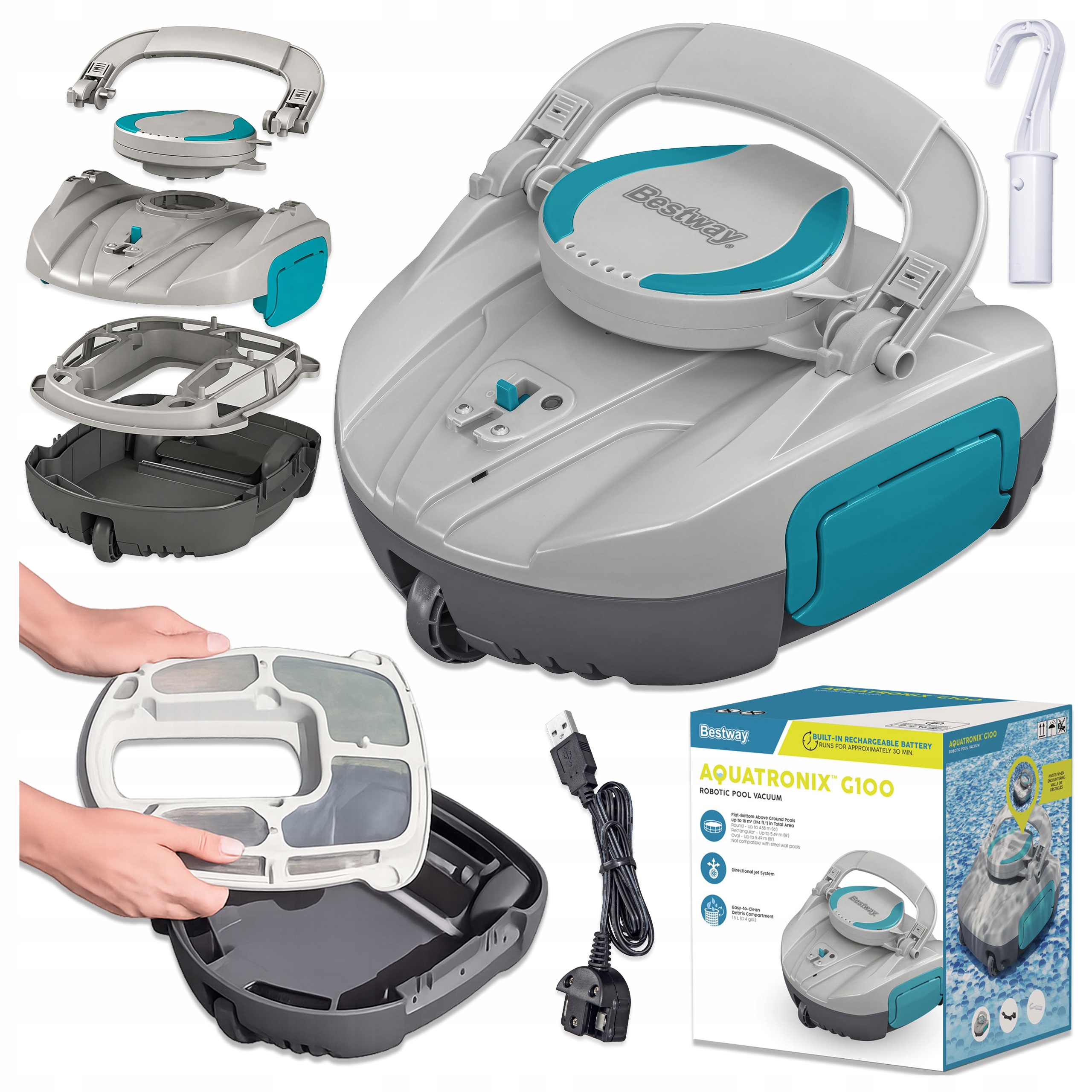 Bezdrôtový Vysávač Do Bazéna Do 18 m2 Automatický Robot Bestway 58864