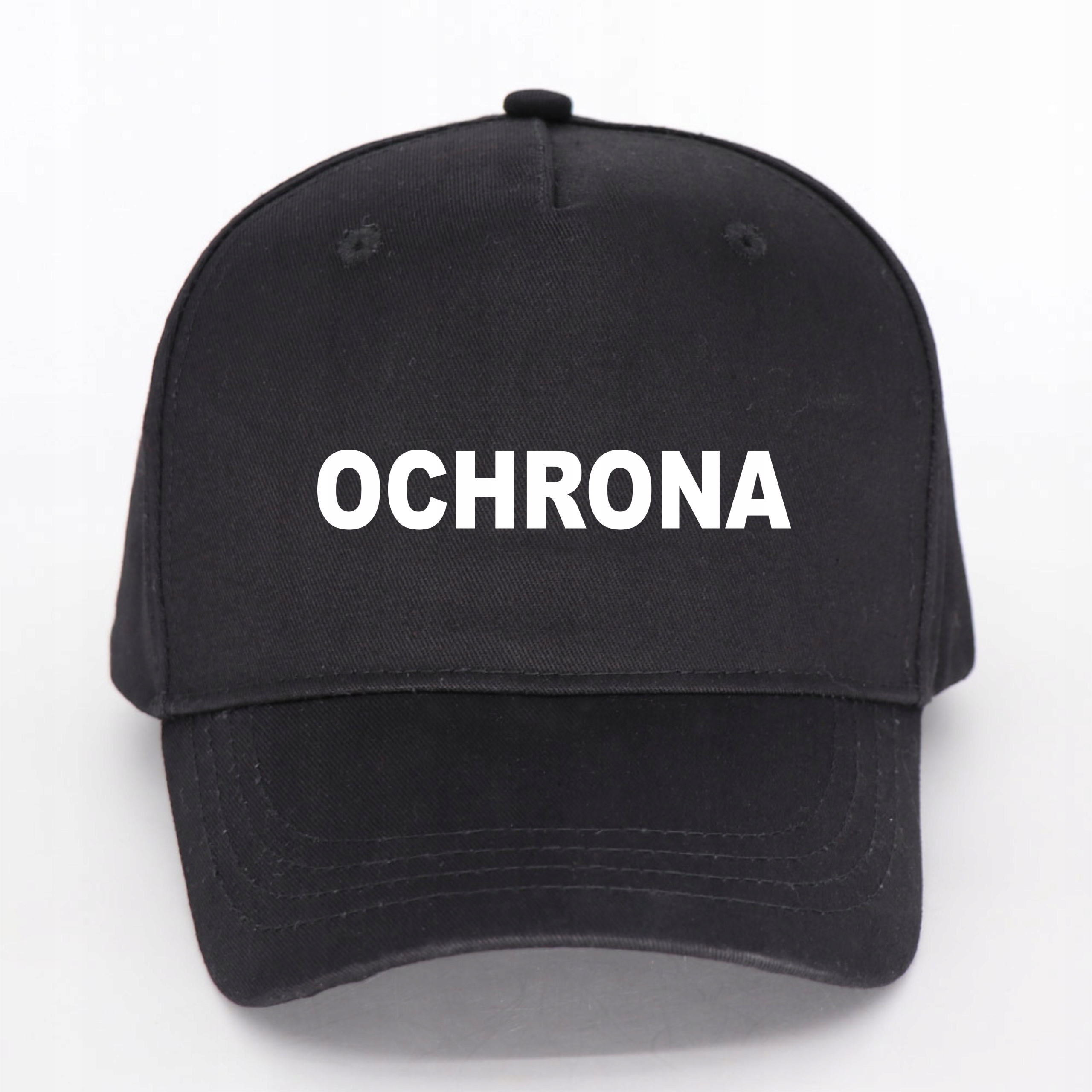 

Czapka z daszkiem z napisem nadrukiem Ochrona